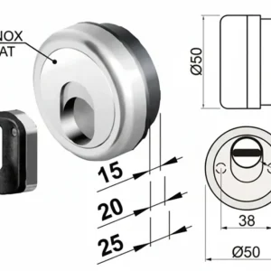 Defender Magnetico Mag Monolito Antiacido Mr500 Cromo Satinato Ø Mm.50X15H. Compatibile Con Serrature Cipierre Disec