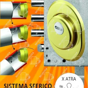 DISEC - PROTECTOR SFERICO PER SERRATURA ATRA COLORE ORO LUCIDO 25MM