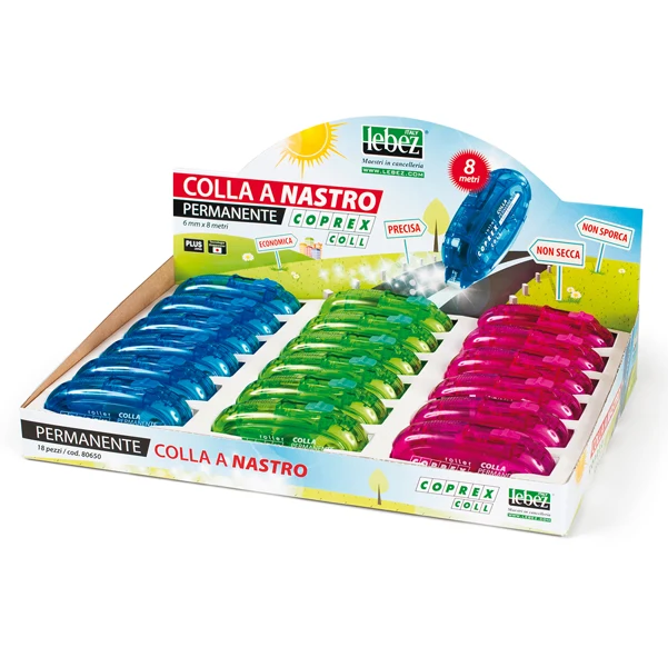 Display 18Pz Colla Nastro Permanente 6Mmx8Mt Coprex