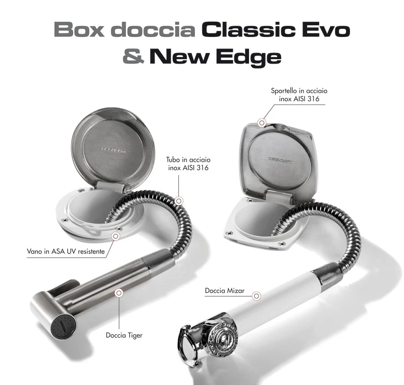 Doccia Classic Evo doccia Tiger tubo Inox 2,5 m