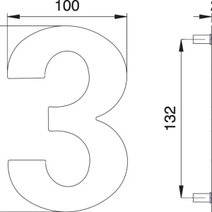 EDI numero civico 3 acciaio inox opaco ( 3000261318 )