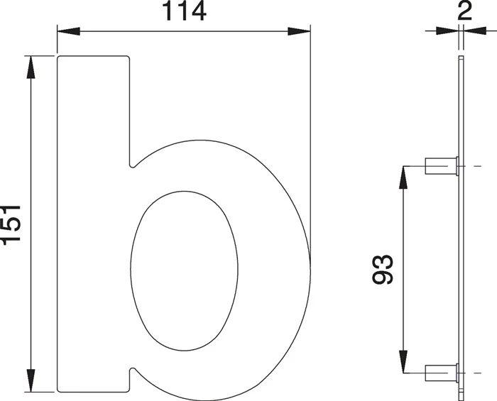 EDI numero civico lettera b acciaio inox opaco ( 3000261325 )