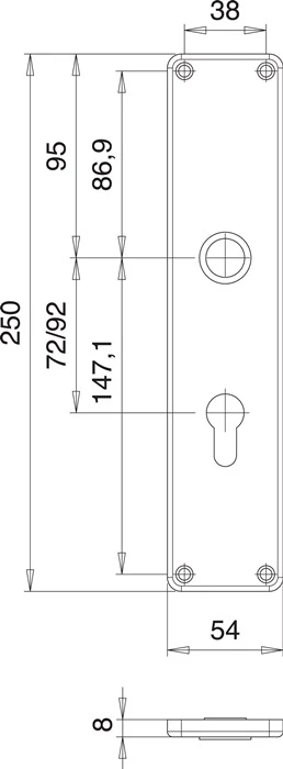 EDI segno di ristrutturazione coppia 220 Z ( 3000261360 ) acciaio inox F00 distanza 72 mm