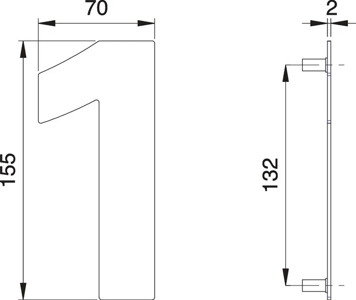Numero civico EDI cifra 1 acciaio inox opaco ( 3000261316 )