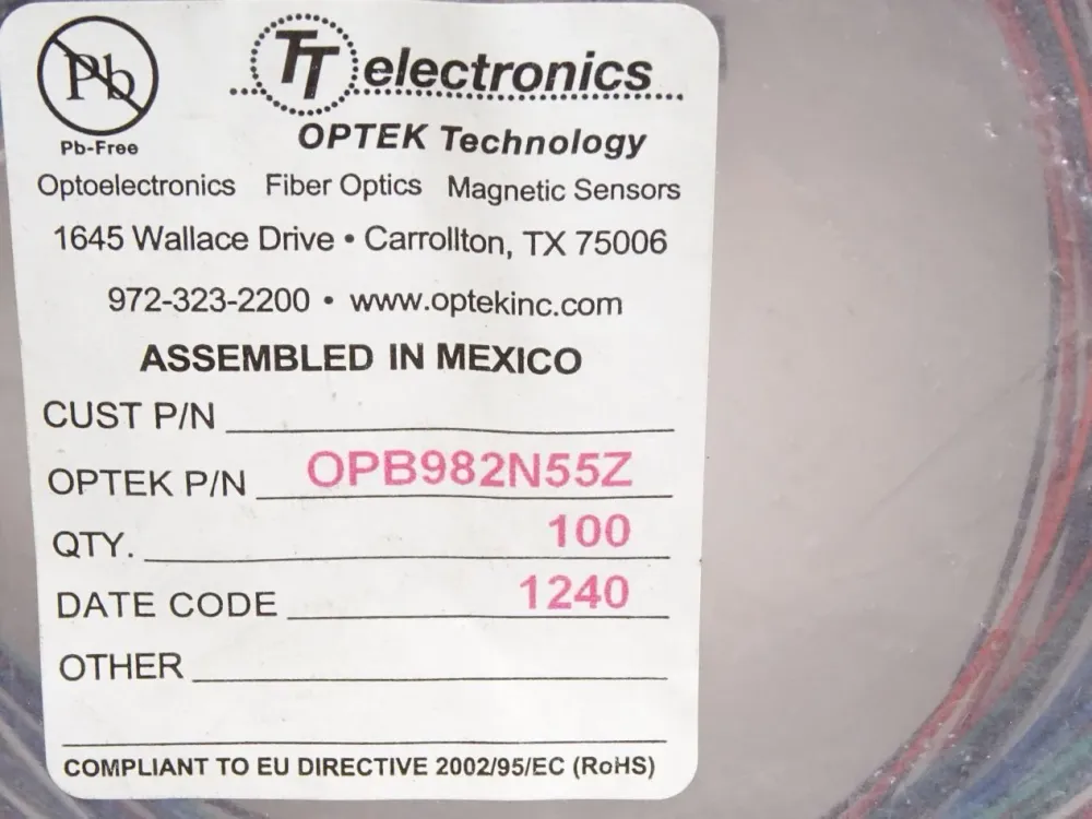 TT electronics OPTEK Technology Fiber Optics OPB982N55Z / Inhalt : 100 Stück / Neu OVP