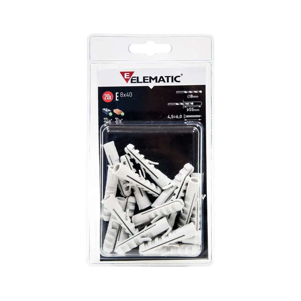 Elematic blister tassello e/va 5 con vite da 20 pz* - 15 conf.