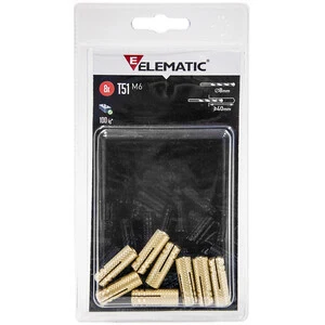 Elematic Blister Tassello T51 M8 Ottone 6 Pz- Itw Construction Products Italy- 10,0 Confezione