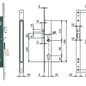 Elettroserratura Infilare Montanti Con Caten. Quadro E Scrocco 78180 Mm.35 (781802352) Iseo