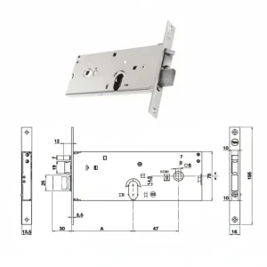 Elettroserratura Infilare Per Fasce Catenaccio E Scr. Mm.78 H 85202 Mm.70, 3 Mandate (Y8520270080) Yale