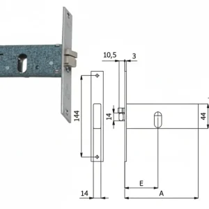 Elettroserratura Da Infilare Per Fasce Mm.44 H 399 Mm.60 Sx (399) Omec
