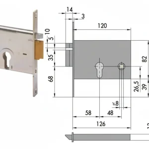 Elettroserratura Da Infilare Per Fasce Mm.82 H 14010 Mm.60 Sx (14010602) Cisa