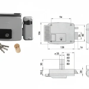 Elettroserratura Per Cancelli Con Tetto E Puls. Int. Vernic. 11731 N7- - Mm.70 Sx (11731702N7) - 1 Pezzi Cisa