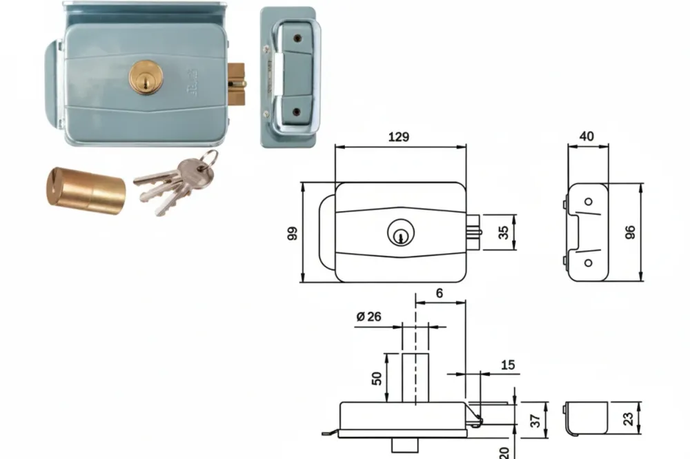 Elettroserratura Per Cancelli Con Tetto Reversibile 505 Mm.50 (505504) Iseo