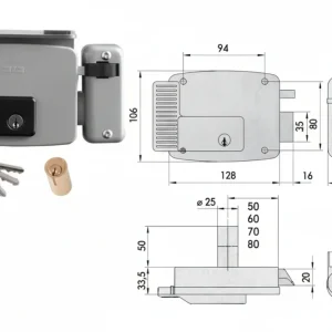 Elettroserratura Per Cancelli Con Tetto Verniciata 11721 N7- - Mm.80 Sx (11721802N7) - 1 Pezzi Cisa