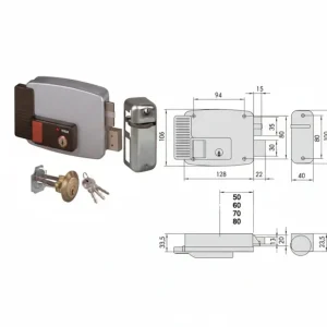 Elettroserratura Per Porte Legno Con Pulsante Interno 2 Mandate 11670 Mm.60 Sx (11670602) Cisa