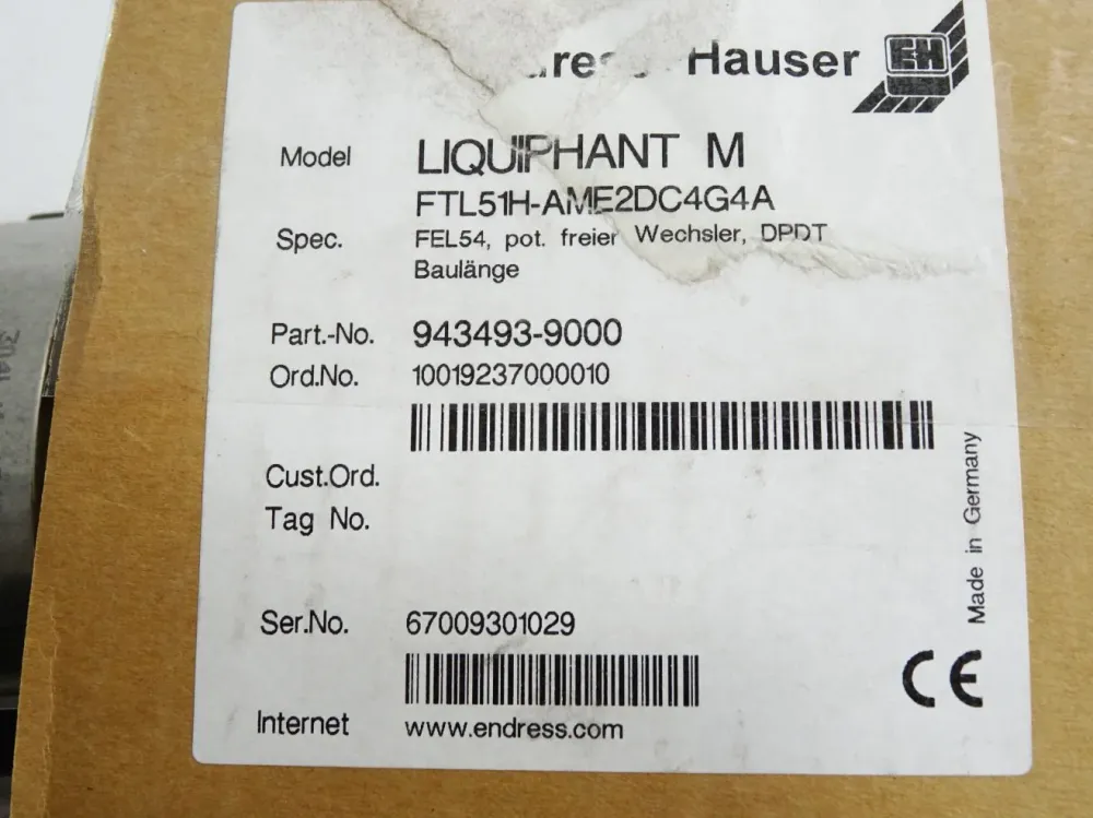 Endress+Hauser Liquiphant FTL51H-AME2DC4G4A 943493-9000 Grenzstanddetektion Neu