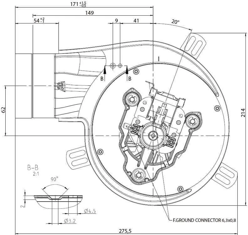 Estrattore, aspiratore fumi EBM G2E152/0020-3030LH-609 Karmek one14706009