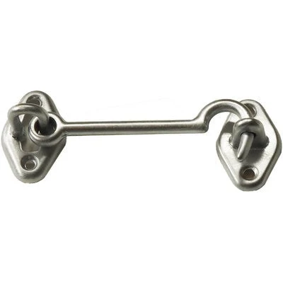 Fermapersiane Gancio - Ottone Cromo Satinato + Piastrina Mm 80- 10 Pezzi