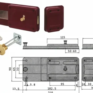 Ferroglietto Con Catenaccio 6 Mandate Cilindro Staccato 55051 Mm.60 (55051601) Cisa