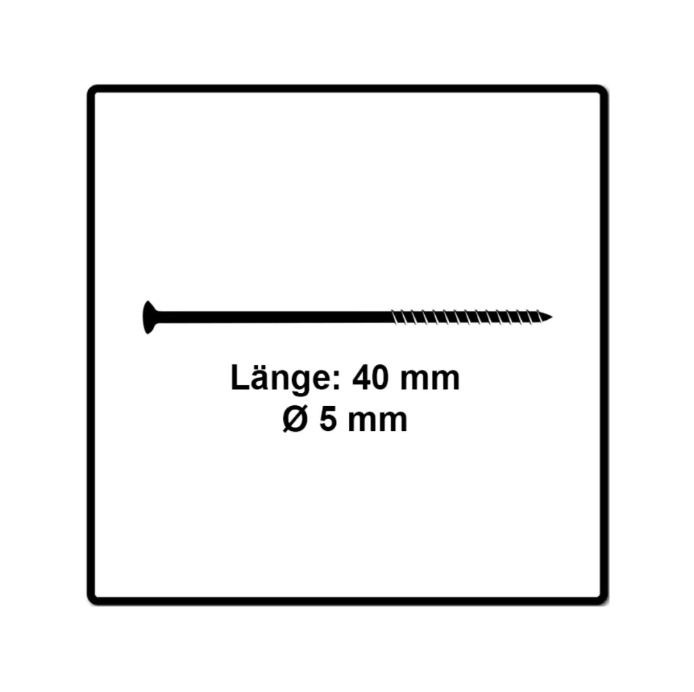 Fischer Power-Fast II FPF II Viti per legno 5,0x40 mm, 500 pz. ( 670373 ) Testa svasata, Torx, filettatura parziale, zinca...