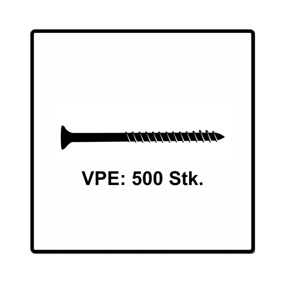 Fischer Power-Fast II FPF II Viti per legno 5,0x40 mm, 500 pz. ( 670373 ) Testa svasata, Torx, filettatura parziale, zinca...