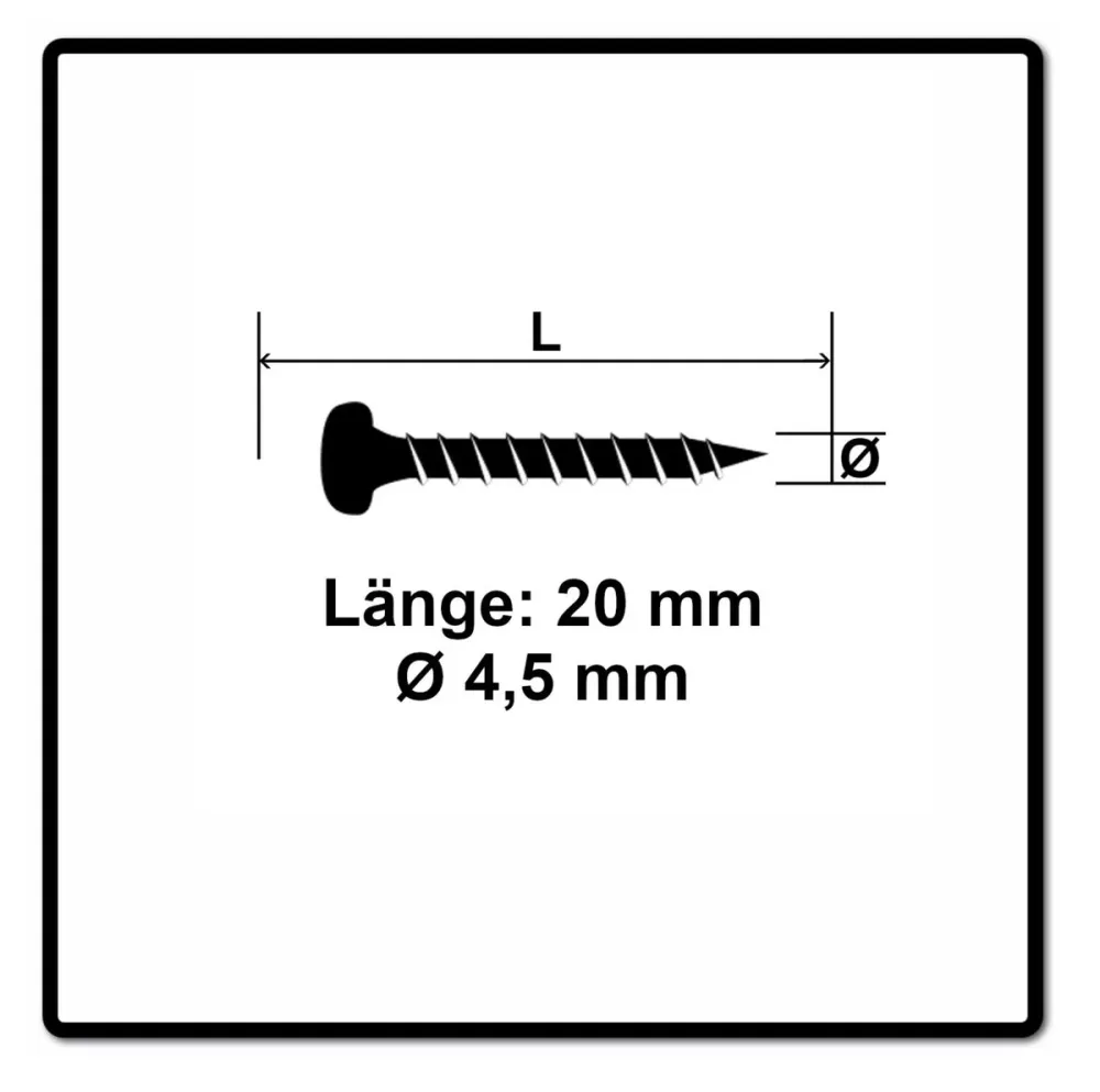 Fischer Power-Fast II FPF II Viti per legno 4,5x20 mm, 200 pz. ( 670328 ) Testa tonda, Torx, filettatura completa, zincate...