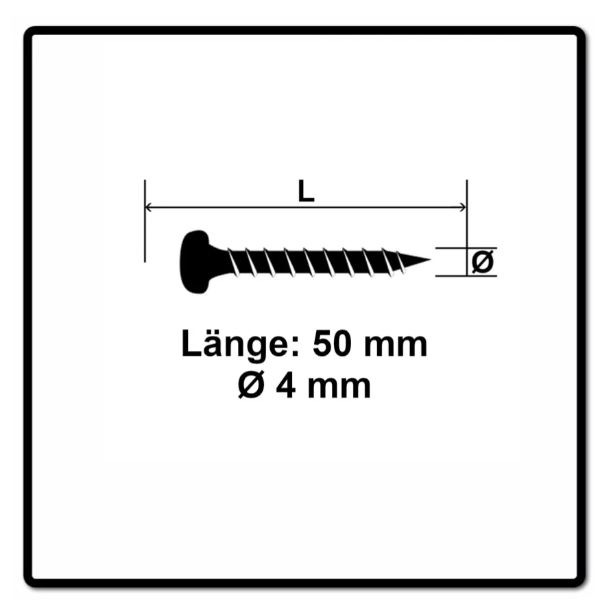 Fischer Power-Fast II FPF II Viti per legno 4,0x50 mm, 200 pz. ( 670240 ) Testa tonda, Torx, filettatura completa, zincate...