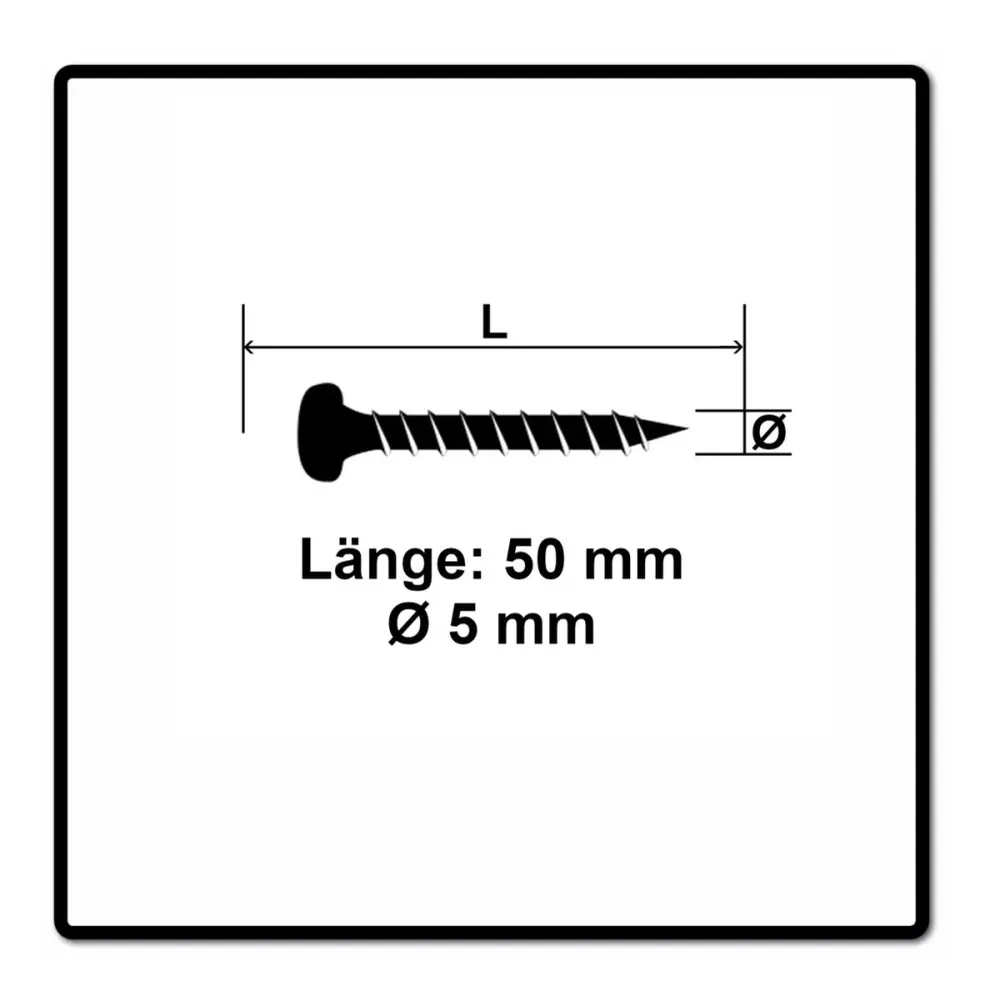 Fischer Power-Fast II FPF II Viti per legno 5,0x50 mm, 100 pz. ( 670439 ) Testa mezza tonda, Torx, filettatura completa, z...