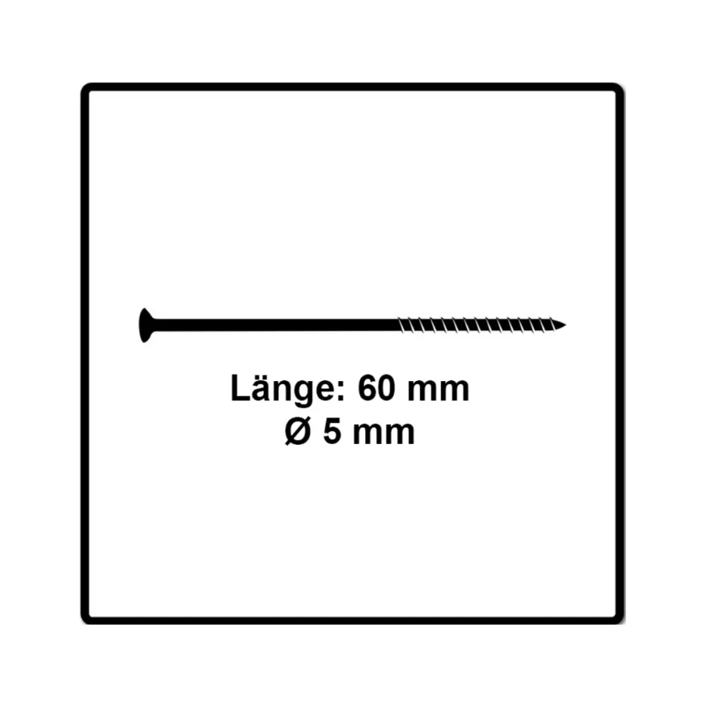 Fischer Power-Fast II FPF II Viti per legno 5,0x60 mm, 100 pz. ( 670378 ) Testa svasata, Torx, filettatura parziale, zinca...