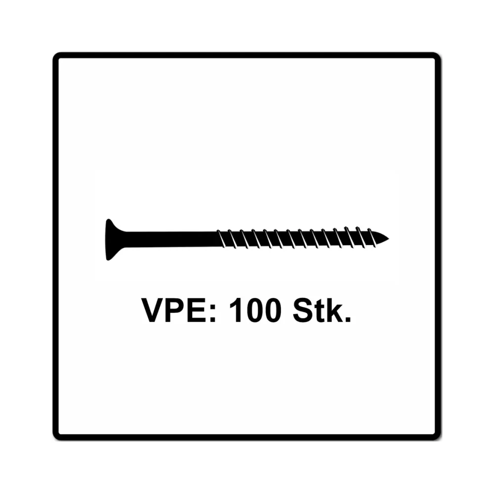 Fischer Power-Fast II FPF II Viti per legno 5,0x60 mm, 100 pz. ( 670378 ) Testa svasata, Torx, filettatura parziale, zinca...