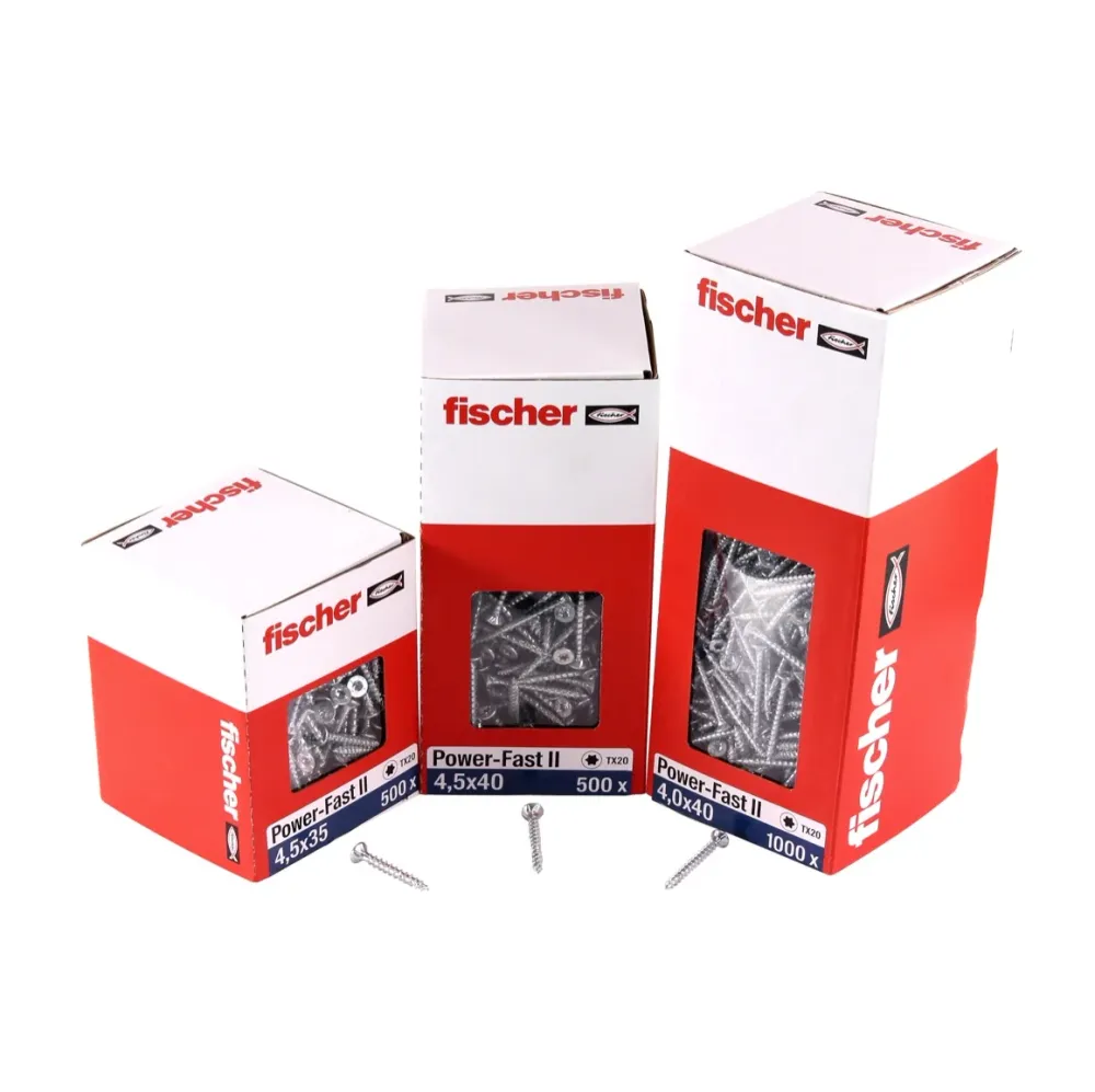 Fischer Power-Fast II FPF II Viti per legno 3,0x12 mm, 200 pz. ( 670056 ) Testa tonda, Torx, filettatura completa, zincate...