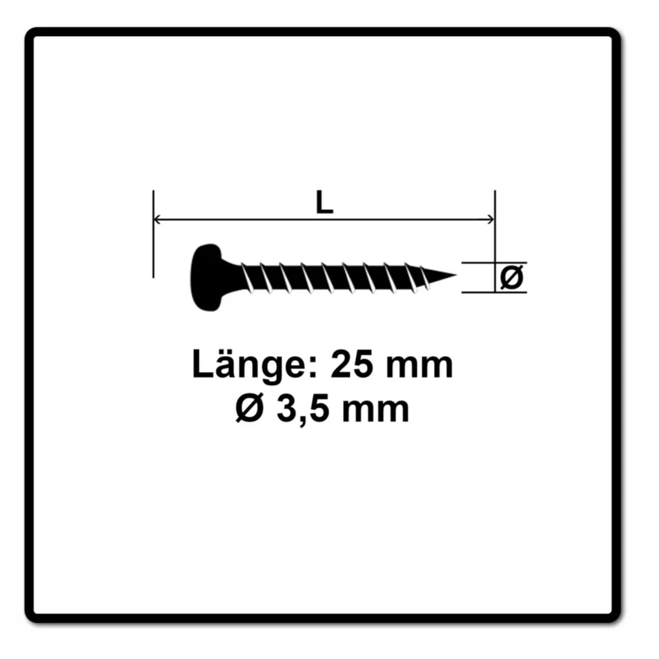 Fischer Power-Fast II FPF II Viti per legno 3,5x25 mm, 200 pz. ( 670101 ) Testa tonda, Torx, filettatura completa, zincate...