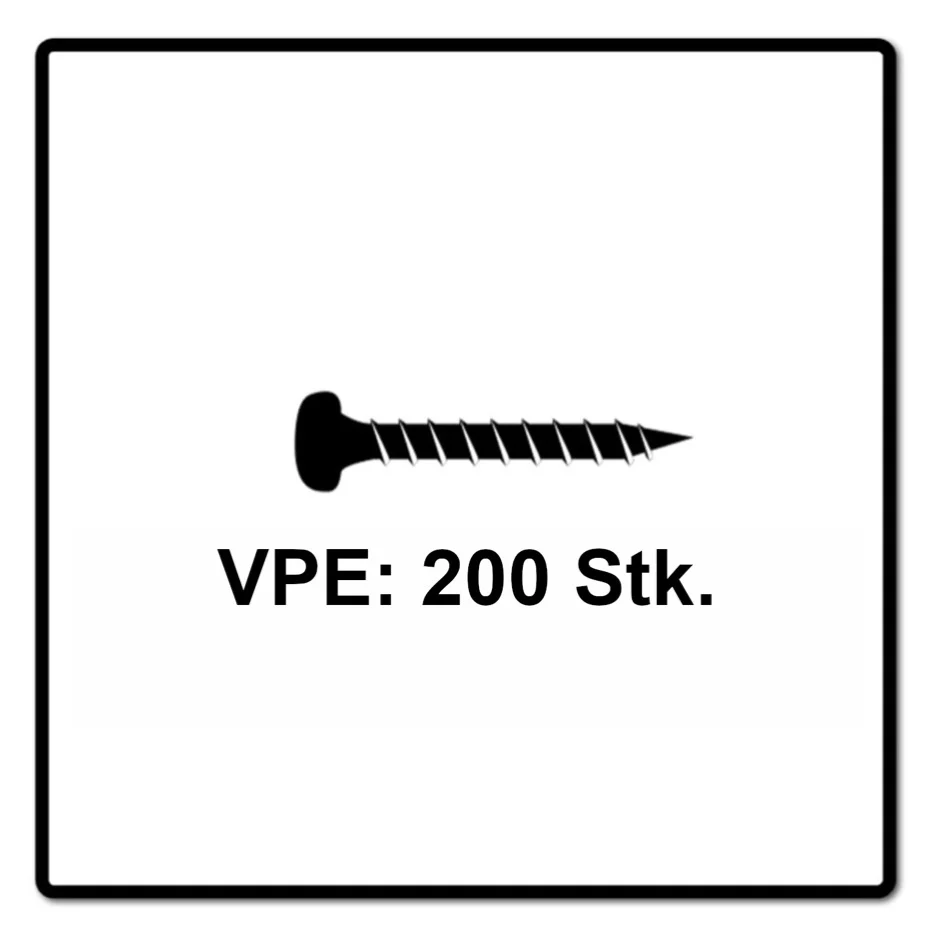 Fischer Power-Fast II FPF II Viti per legno 3,5x25 mm, 200 pz. ( 670101 ) Testa tonda, Torx, filettatura completa, zincate...