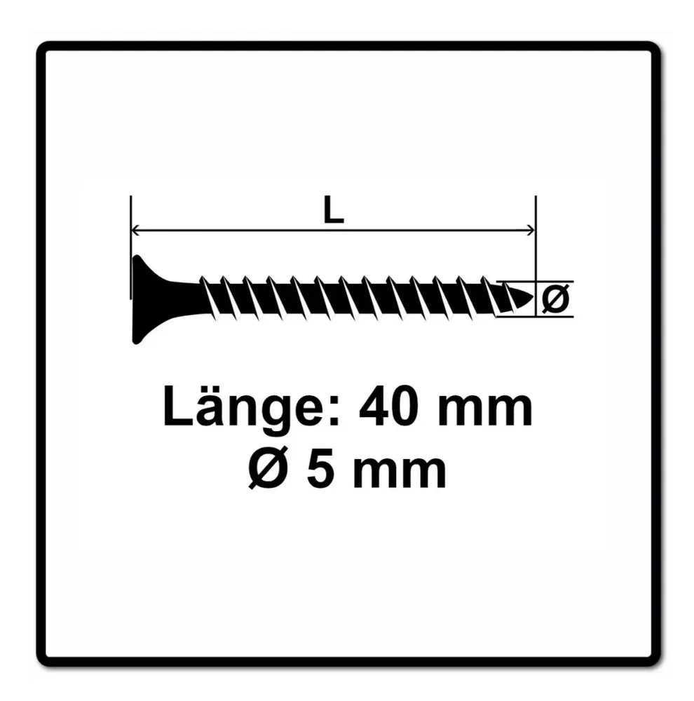 Fischer Power-Fast II FPF II Viti per truciolato 5,0x40 mm - 500 pz. ( 670355 ) Testa svasata con filettatura parziale Tor...