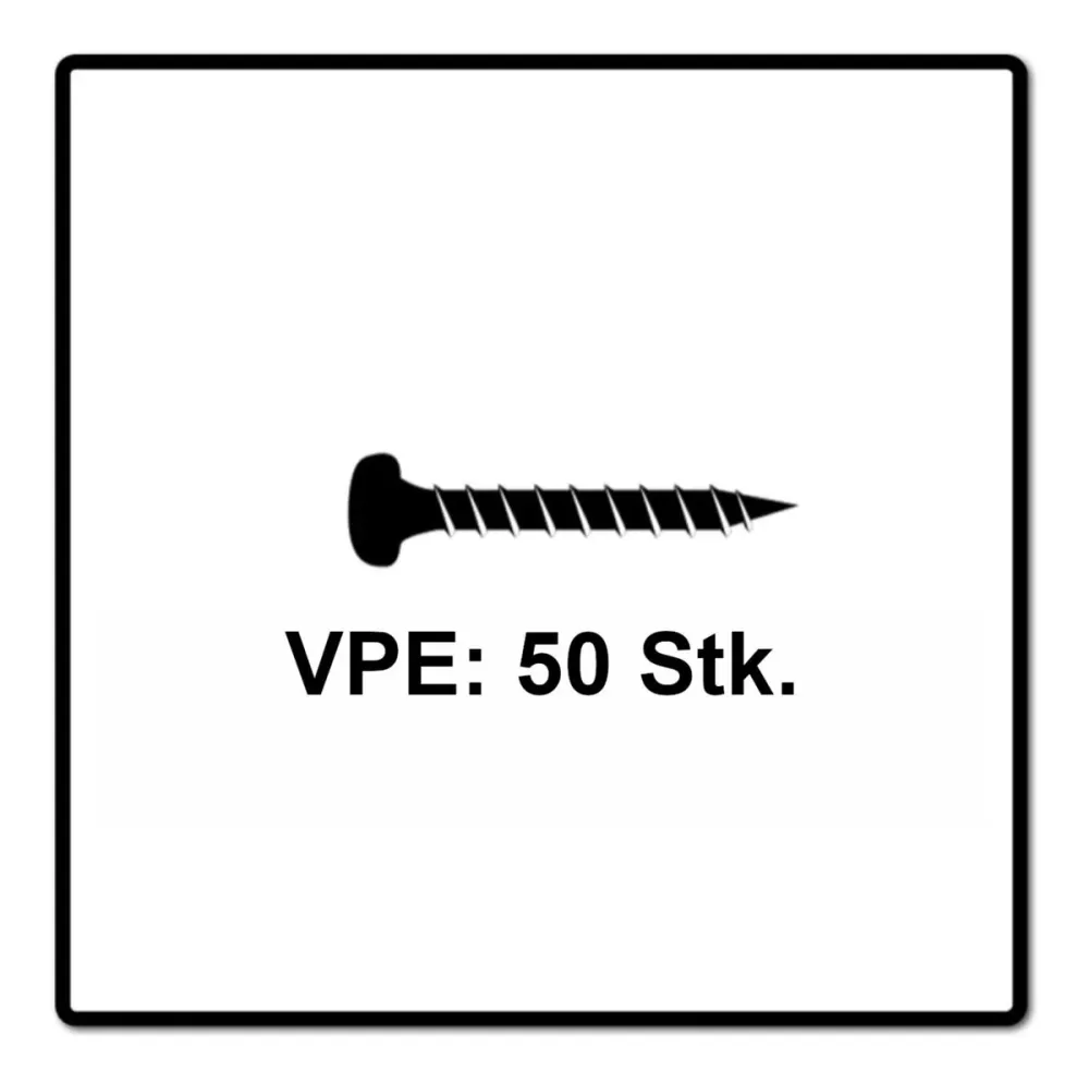 Fischer Power-Fast II FPF II Viti per truciolato 6,0x50 mm - 50 pz. ( 670531 ) Pan Head con filettatura piena Torx galvani...