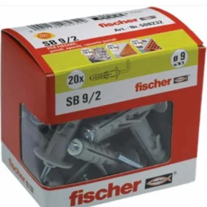 FISCHER - 20 TASSELLI AD ESPANSIONE SB 9/2 Y CON GANCIO MEDIO - 9MM