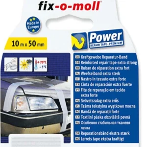 FIX-0-MOLL - 10mt x 50mm - NASTRO ADESIVO TESSUTO EXTRA FORTE PER RIPARAZIONI - COLORE BIANCO