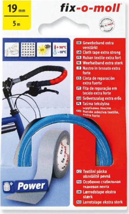 FIX-0-MOLL - 5mt x 19mm - NASTRO ADESIVO TELATO EXTRA FORTE PER RIPARAZIONI - COLORE BLU
