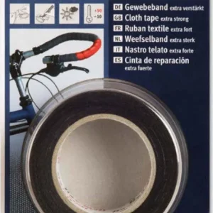FIX-0-MOLL - 5mt x 19mm - NASTRO ADESIVO TELATO EXTRA FORTE PER RIPARAZIONI - COLORE NERO