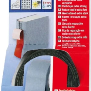 FIX-0-MOLL - 5mt x 38mm - NASTRO ADESIVO TELATO EXTRA FORTE PER RIPARAZIONI - COLORE NERO