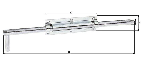GAH Alberts chiusura catenaccio ( 8002910407 ) lunghezza 400 mm larghezza 57 mm prolunga acciaio 120 mm