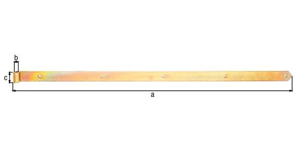 GAH Cerniera per tapparella Alberts ( 8001732519 ) Lunghezza 1200 x 16 x 45 mm Spessore 5 mm Ø 16 mm arrotondato