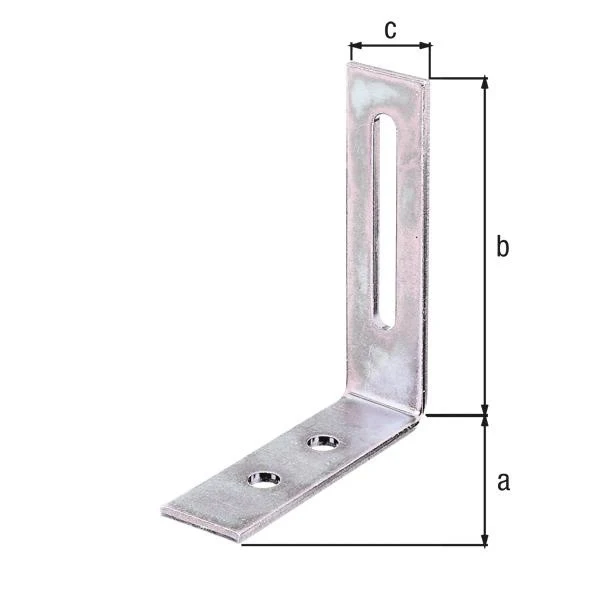 GAH Staffa regolabile Alberts ( 8001552191 ) lunghezza 65 x 80 mm larghezza 20 mm zincato passivato spessore