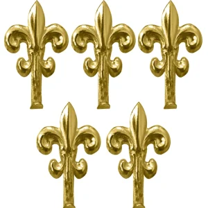 Gancetto Per Quadri Giglio 5 Pz. Mm. 32 - Oro Lucido 20.00 Confezioni