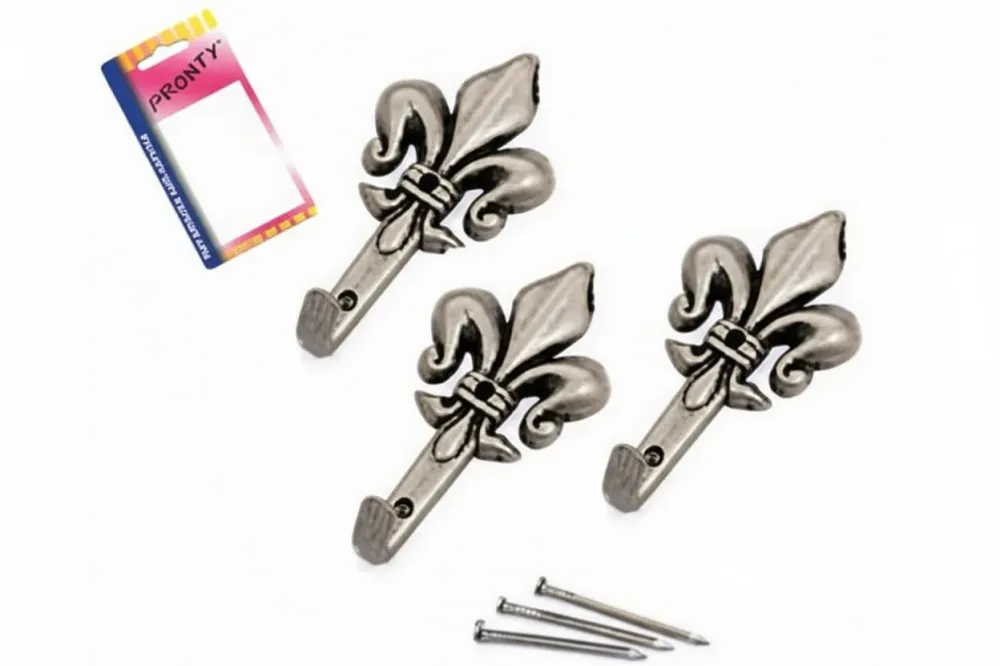 Ganci Per Quadri Giglio Argento Grandi Blister- - Mm.47, Bl.3 Pz. - 12 Blister