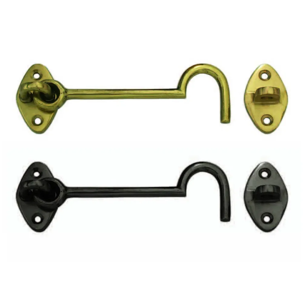 Gancio Fermapersiane Snodato Con Incontro - mm.100 ottone lucido - 5 pz