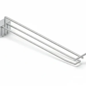 Gancio Filo Cromato Doppio Per Barre Universali Con Portaprezzi Ø Mm.5X400 L.