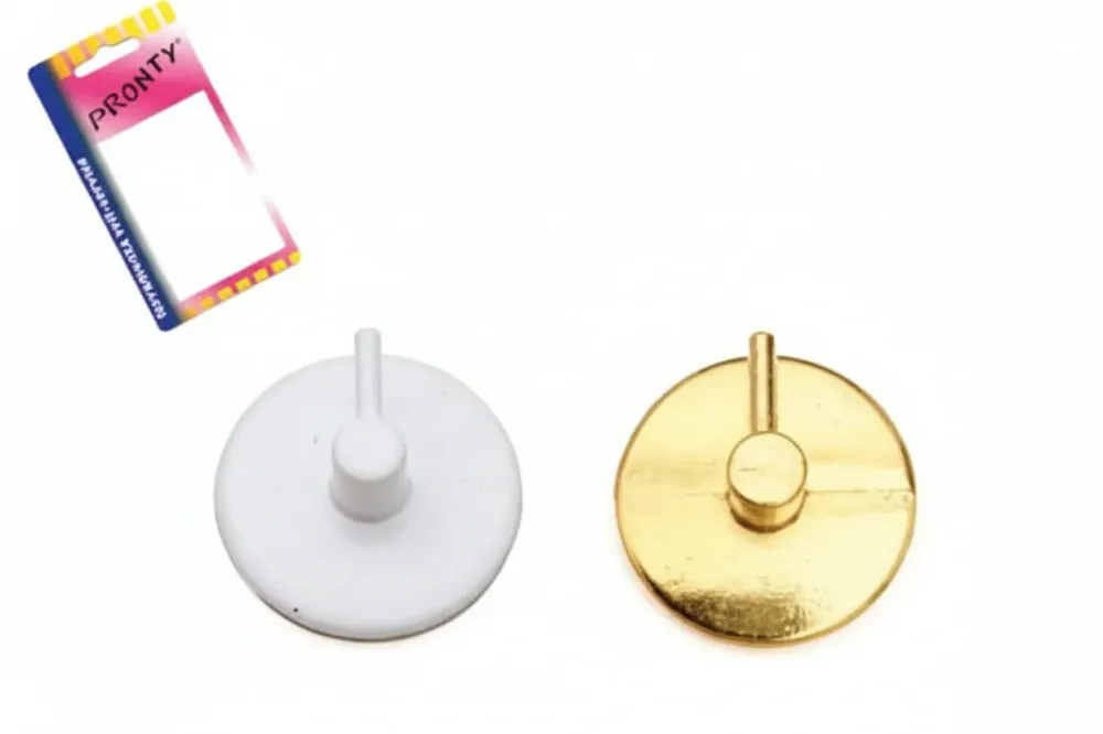 Gancio Per Bris Bris Tondo Metallo Blister- - Bianco, Bl.2 Pz. - 12 Blister