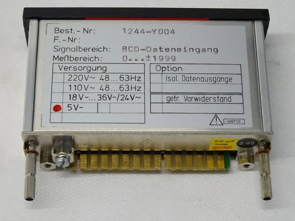 Gossen DIGEM ff1DR 1244-Y004 / BCD-Dateneingang 0...+/.-1999 7 / Digitalanzeiger / Neu OVP