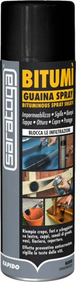 Guaina sigillante impermiabilizzante spray Saratoga Bitumì 500 Ml